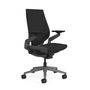 Gesture - Upholstered Black Montana Leather; Frame Dark / Headrest