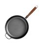 Nneags 29cm Round Cast Iron Frying Pan Skillet Steak Sizzle Platter with Helper Handle