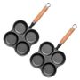 Nneags 2X 4 Mold Multi-Portion Cast Iron Breakfast Fried Egg Pancake Omelet Fry Pan