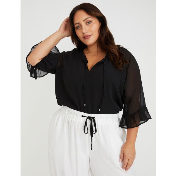 Priceme Beme Short Sleeve Chiffon Printed Top 20 BLACK AU Prices - PriceMe