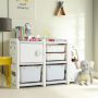 CostwayTruck-shaped Toddler Storage Cabinet with Bins & Drawers Gray TP10009GR