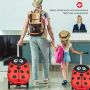 Costway2-IN-1 Skateboard Luggage with 3 Color Lighted Wheels for Kids-Red TS10055RE