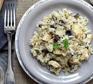 Risotto with Chicken, Leek and Mushroom
