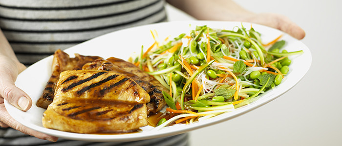 Honey Soy BBQ Pork with Asian Noodle Salad