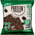 Justine's Box Of 12 X 85g Vegan Hemp Choc Fudge Keto Friendly Protein Cookie