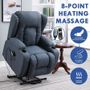 LUXDREAM Electric Massage Chair Recliner Linen Fabric Sofa Lift Motor Armchair 8 Point Heating Blue XY-LC9790-FB