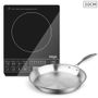 SOGA Electric Smart Induction Cooktop and 30cm Stainless Steel Fry Pan Cooking Frying Pan ECookt-FRY2865