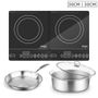 SOGA Dual Burners Cooktop Stove 30cm Stainless Steel Induction Casserole and 30cm Fry Pan