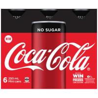 Coca Cola Soft Drink No Sugar 1500ml (250ml x 6pk)