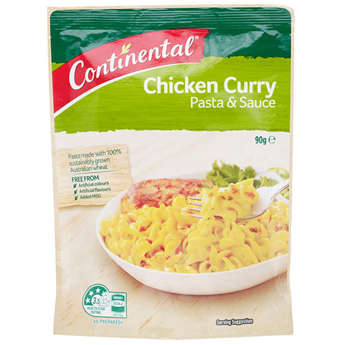 Continental Pasta Dish Chicken Curry 90g Prices - FoodMe