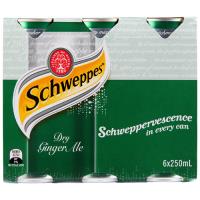 Schweppes Drink Mixers Dry Ginger Ale 1500ml (250ml x 6pk)