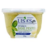 Lisa's Hummus Basil Pesto Parmesan & Spinach 200g