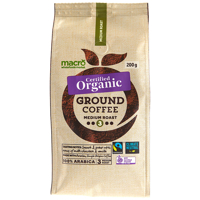 Macro Organic Fair Trade Plunger Grind Medium Ground 200g