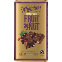 Whittakers Chocolate Block Fruit & Nut 33% Cocoa 250g