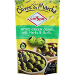 Crespo Olives Green With Herb & Garlic 70g