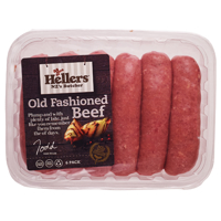 Hellers Old Fashioned Beef Sausages 480g 6pk