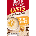 Uncle Tobys Oats Quick Sachets Creamy Honey Sachets 0.35kg