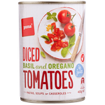 Pams Italian Diced Tomatoes Basil & Oregano In Juice 400g