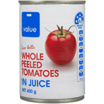Value Whole Peeled Tomatoes 400g