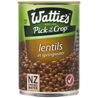 Wattie's Lentils In Spring Water 400g
