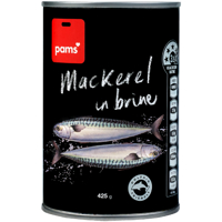 Pams Mackerel In Brine 425g