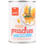 Pams Diced Peaches In Juice 410g