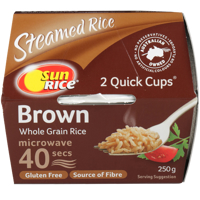 SunRice Quick Cups Fragrant Brown Rice 2pk