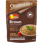 SunRice Medium Grain Microwave in 90 Seconds Brown Rice 250g