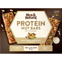 Nice & Natural Dark Chocolate & Cacao Protein Nut Bars 5pk