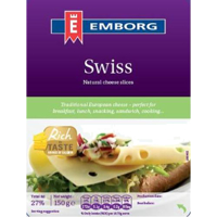 Emborg Swiss Cheese Slices 150g