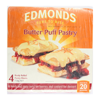 Edmonds Butter Puff Pastry 4 Rolled Sheets 750g