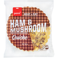 Pams Ham & Mushroom Quiche 160g