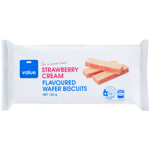 Value Strawberry Cream Wafer Biscuits 125g