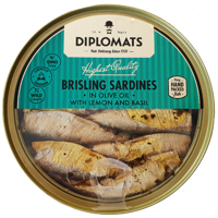 Diplomats Brisling Sardines With Lemon & Basil 180g