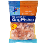 The Catch of Kingfisher XL Cooked Prawns Tail On 500g