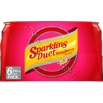 Schweppes Sparkling Duet Raspberry Soft Drink Cans 6pk