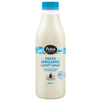 Puhoi Valley Fresh Organic Light Milk 750ml