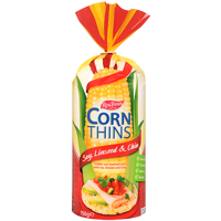 Real Foods Corn Thins Soy & Linseed Crispbread 150g