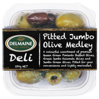 Delmaine Pitted Jumbo Olive Medley 180g