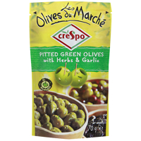 Crespo Pitted Green Olives With Herbs & Garlic 70g