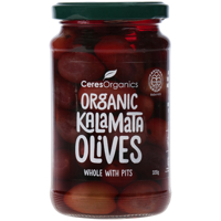 Ceres Organics Organic Whole Kalamata Olives With Pits 320g