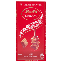 Lindt Lindor Milk Chocolate Block 100g