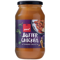 Pams Simmer Sauce Indian Butter Chicken Jar 510g