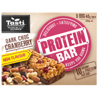 Tasti Dark Choc Cranberry Protein Bar 200g