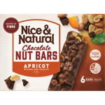 Nice & Natural Apricot Dark Chocolate Roasted Nut Bars 6pk