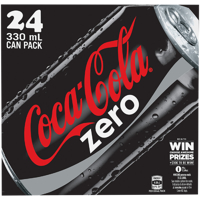 Coca Cola Zero Soft Drink Cans 24pk
