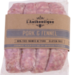 L'Authentique Pork & Fennel Free Range Sausages 280g