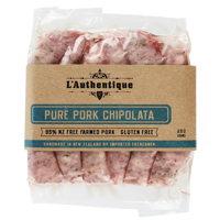 L'Authentique Pure Pork Chipolata Sausages 280g