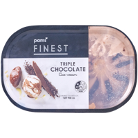 Pams Finest Triple Choc Ice Cream 900ml