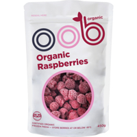 Oob Organic Raspberries 450g